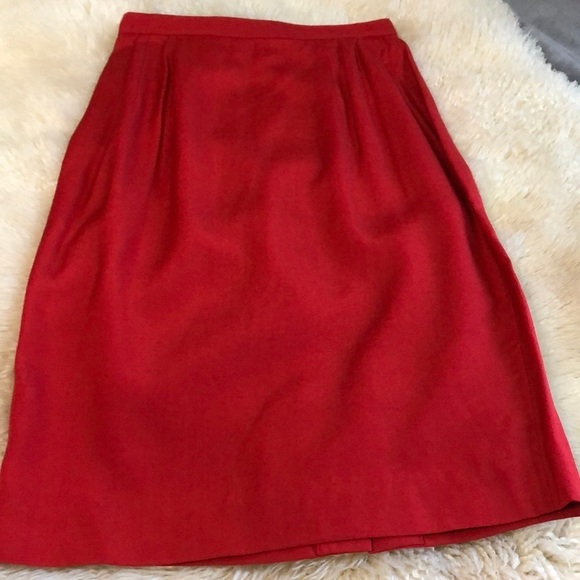 Red skirt silk rayon blend size 4 - Picture 1 of 8
